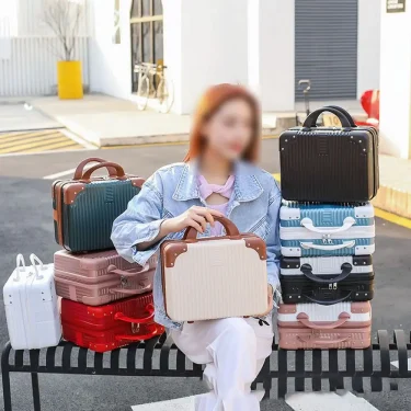 14 inch Mini Travel Suitcase Cosmetic Box Hand Luggage Organizer Makeup Case Small Password Box Boarding Case 5
