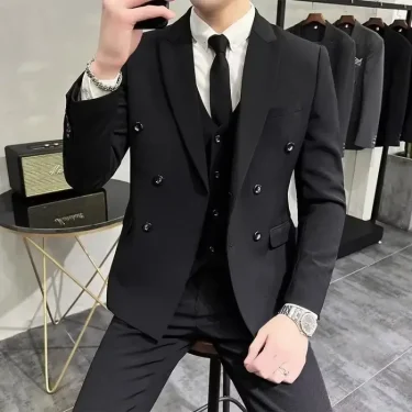 Wedding 2 Piece Outfit Set Male Slim Fit Full Men's Suits and Blazers Dress Formal Groom Clothes Elegant Spring Autumn Luxury 5