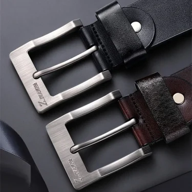 Men's Genuine Leather Business Belt - Fashion Luxury Designer Dating Party High Quality Metal Buckle Jeans Casual Waist Belt 6