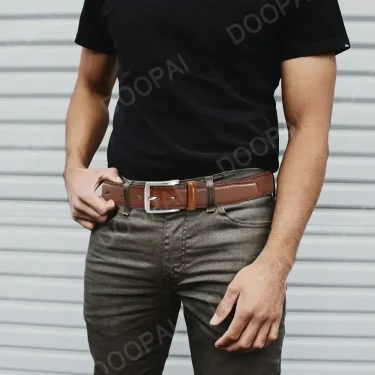Men Belts High Quality Genuine Leather LONG Large Pin Buckle Metal Automatic Buckle Male Belts Strap Male 4