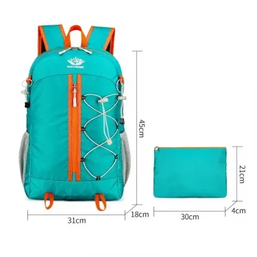 Large Capacity Folding Travel Backpack Outdoor Sports Ultra-light with Breathable Shoulder Straps for Traveling and Hiking 2