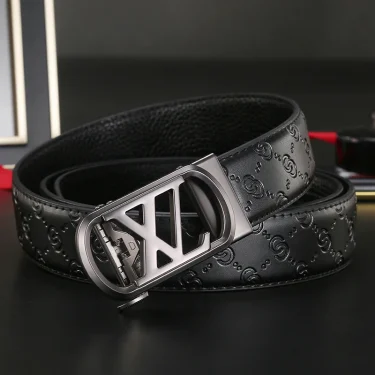 New Width 3.4cm Business Men's Belt Formal Real Leather Male Belt High Quality Metal Automatic Buckle Belt for Women jeans belt 1