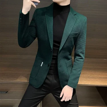Male Business Blazer Spring Autumn Single Breasted Coat New In High Quality Fashionable Simple Clothing Men's Suit Dress Jackets 3