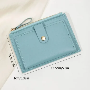 Minimalist and Fashionable Women's Short Card Bag, Ultra-thin Mini PU Leather Zero Wallet, Women's Credit Card Holder Wallet 6