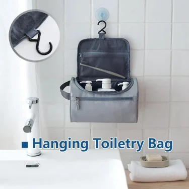 Hanging Travel Toiletry Bag for Men Women Toiletry Bag Hanging Hook Waterproof Shaving Bag Makeup Bag Travel Organizer Bathroom 4