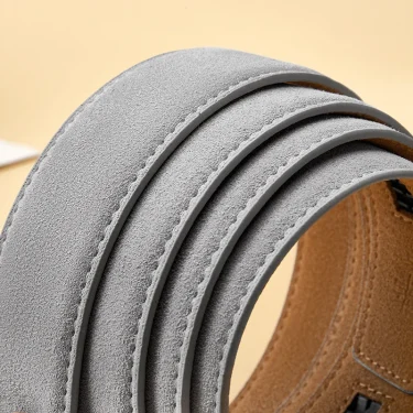 Men's Automatic Belt Replacement Belt, Suede Leather Belt, 3.5cm Genuine Leather Belt without Buckle For 3.8-4cm Buckle 5