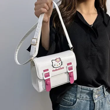 Sanrio Pu Square Bag Anime Shoulder Bags Kawaii Messenger Tote Cute Cartoon Backpacks My melody Cinnamorol Kuromi Fashion Bags 1