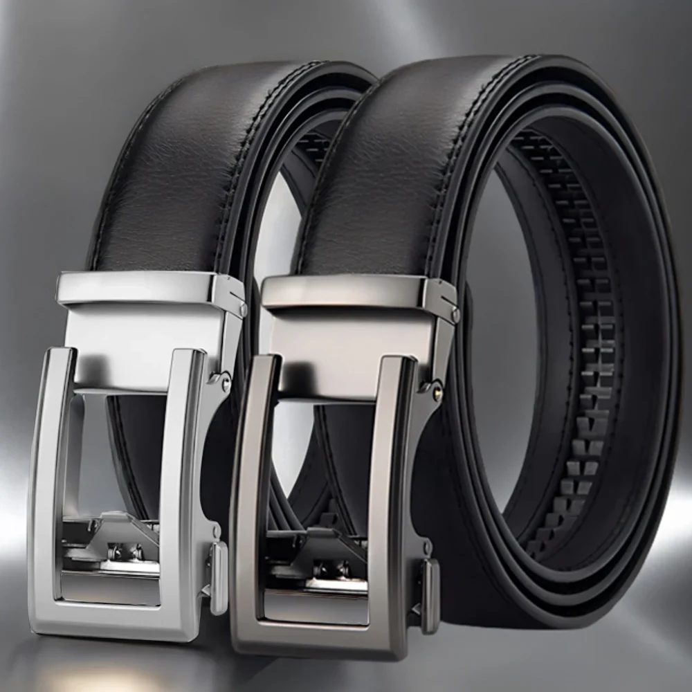 Fashionable and Versatile True Belt for Young Men, Casual Cowhide Belt, Simple Belt, Youth Business Trend 1