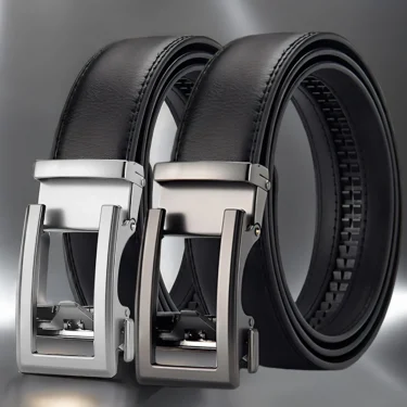 Fashionable and Versatile True Belt for Young Men, Casual Cowhide Belt, Simple Belt, Youth Business Trend 1
