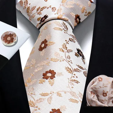 Luxury Floral Wine Ties For Men Wedding Party Business Necktie Handkerchief Cufflinks Set Men Suit Accessories Handmade Gravata 1