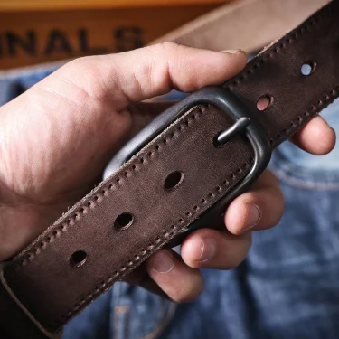 Genuine Leather Men's Cowhide Belt,Italian Thickened Leather With Gift Box,Retro Versatile Men's Denim Belt,Ideal Choice For Gif 6