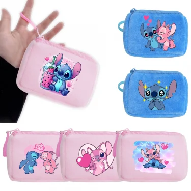 Lilo Stitch Kids Anime Plush Coin Purse Girls Boys Cute Mini Wallet Cartoon Moneybag Kids Storage Bag Pendant Birthday Gifts 1