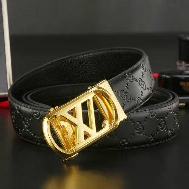 New Width 3.4cm Business Men's Belt Formal Real Leather Male Belt High Quality Metal Automatic Buckle Belt for Women jeans belt 2