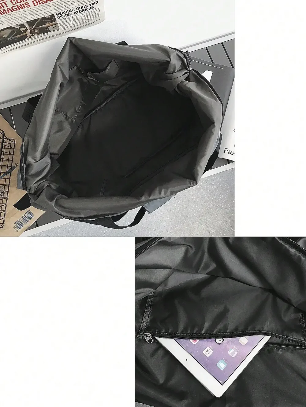 Handheld travel bag, large capacity sports and fitness bag, lightweight storage luggage bag, shoulder strap travel bag 4