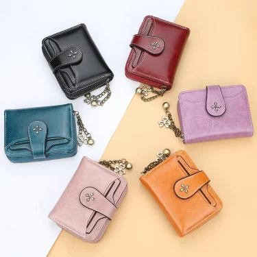 New Women Wallets and Purses PU Leather Money Bag Female Short Hasp Purse Small Coin Card Holders Clutch Women Zipper Purse 5