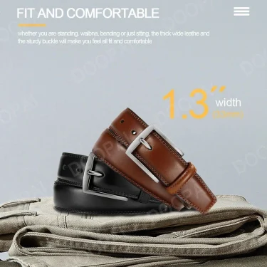 Men Belts High Quality Genuine Leather LONG Large Pin Buckle Metal Automatic Buckle Male Belts Strap Male 5