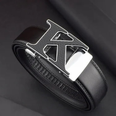 Casual K letter Automatic Buckle Designer Belts High Quality Men Luxury Brand Waistband Genuine Leather Ceinture Homme 4