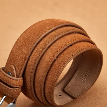 Sude Belt Cow Genuine Leather For Man And Lady With Oxford Fabric Strap Genuine Leather Luxury Pin Buckle Blue Belts 2