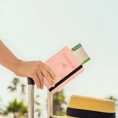 RFID Blocking Leather Card Case Passport Holder Cover Wallet Travel Accessories for Women Men 5