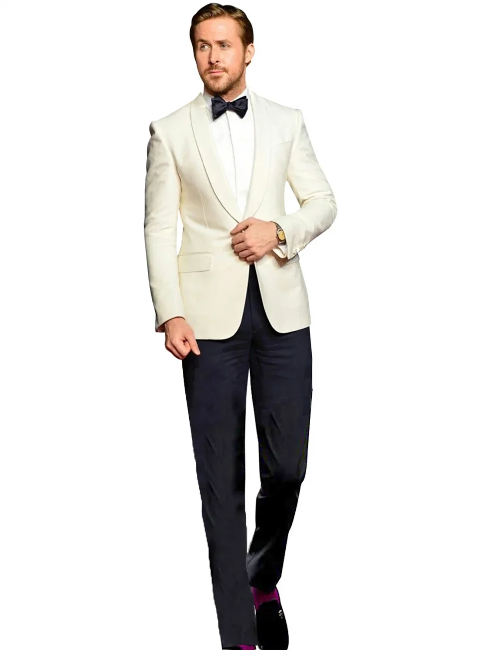 Men's Slim Fit 2 Piece Shawl Lapel Suit One Button Tux Jacket & Pants 1