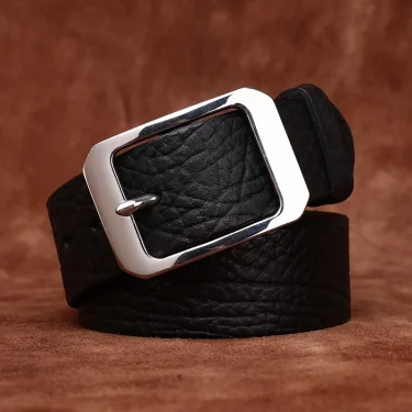 3.8cm Pure Cowskin Men Belt High Quality Genuine Leather Stainless Steel Buckle Strap Male Jeans Luxury Designer Belts for Man 5