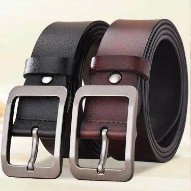 Belt men's retro needle buckle belt, business casual trendy new men's versatile cowhide pants belt, young people's pants belt 1