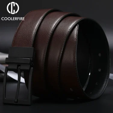 Men Belt Business Dress Belts for Men Genuine Leather Belt Reversible Buckle Brown and Black Fashion Work Casual HQ111 4