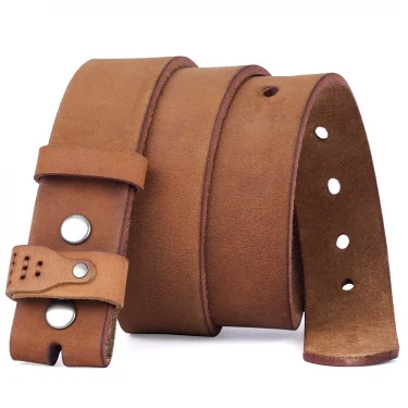 BISON DENIM 3.8cm Width Top Layer Cowhide Belt Without Buckle Comfortable Durable High-quality No Buckle Belt For Men Daily Use 1
