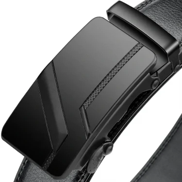 105 150 140 130 160 170cm Large Plus Size Men's Belt PU Brand Fashion Automatic Simple Buckle Black PU Leather Belt 3.5cm Width 4