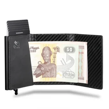 Unisex ID Credit Card Holder RFID Blocking Bifold Wallet with Magnetic Closer Men's Women Wallet with Banknote Compartment 5