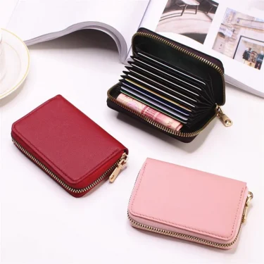 New Casual Wallet Multi-Slot Card Holder Zipper Coin Purse Small Clutch PU Money Bag Purse Cardholder Wallets for Men and Women 1