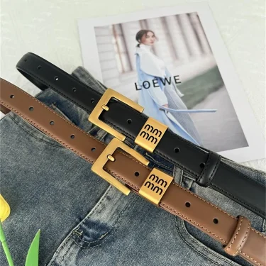 Luxury New Double Genuine Leather Belt for Women Cowhide Suede Belts with Trendy Square Alloy Buckle Ideal for Dresses and Jeans 3