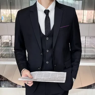 The New Boutique 6XL (Blazer + Vest + Trousers) Men's Suit Fashion Business Italian Style Wedding Gentleman Dress Formal 3-piece 3