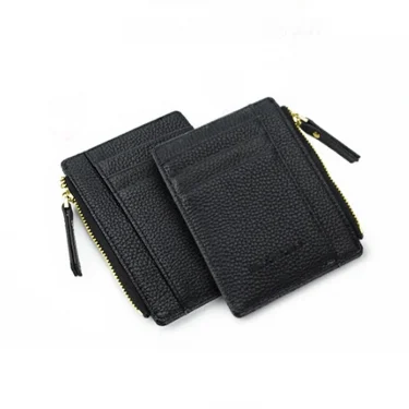 Wallet Mini PU Leather Card Holders Card Slots Purse Small Men Wallet Women Zipper Coin Pocket Ultra Thin Wallet Cardholder 5