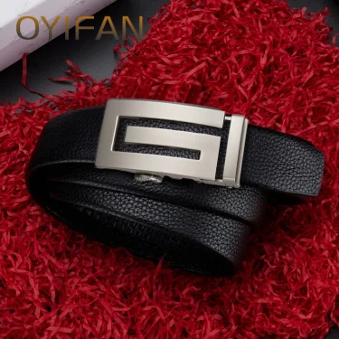 Men's Leather Belt Fashion Automatic Buckle Belt for Popular Business High Quality Male Belt 6