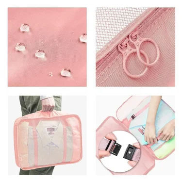 7Pcs Folding Travel Organizer Storage Bags Wardrobe Cube Suitcase Packing Set Storages Luggage Clothes Shoe Box 2