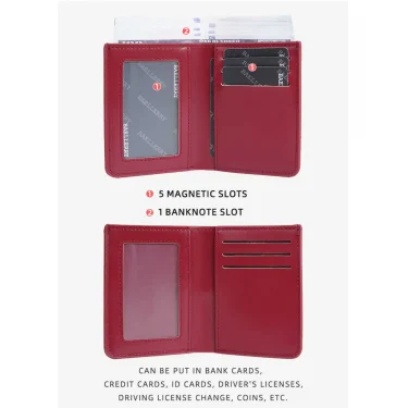 New Men's and Women's Unisex Short Wallet Simple and Thin PU Leather Clip Multi-slot Card Holder 2