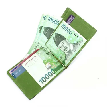 New Fashion Simple Designer Men Money Clip Wallets With Metal Clamp Women Slim Leather Purse Bank Card Slots Cash Holder For Man 2