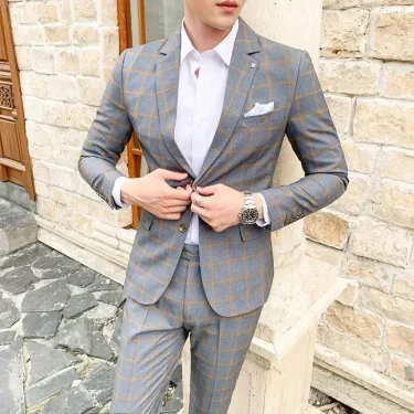 hemp Suit (Blazer+ Pants) Men's Boutique Fashion, Business Gentleman, Slim Fit, Outdoor Wedding, Handsome Trend, Banquet Suit 4