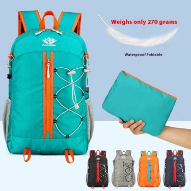 Large Capacity Folding Travel Backpack Outdoor Sports Ultra-light with Breathable Shoulder Straps for Traveling and Hiking 5