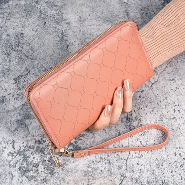 2024 new wallet Korean cute long coin purse large capacity lady multi-card zipper holding mobile phone bag female 4