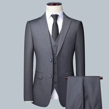 Tuxedo Suits for Men High-quality Slim Jackets Man Clothing Sale 3 Pieces Blazer Vest and Pants Set Men's Suit for Wedding 5