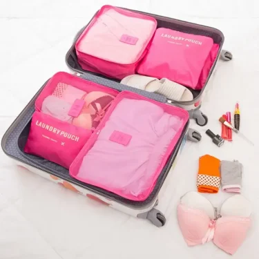 6pcs Set Travel Storage Bags Suitcase Packing Set Storage Cases Portable Luggage Organizer Clothes Shoe Foldable Organizer 4