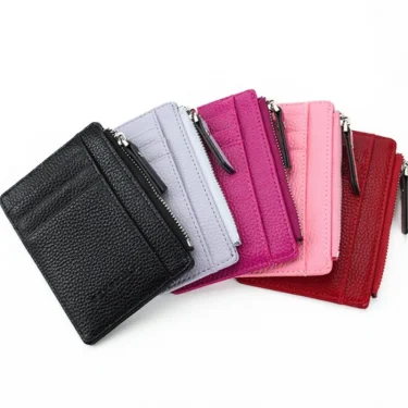 Wallet Mini PU Leather Card Holders Card Slots Purse Small Men Wallet Women Zipper Coin Pocket Ultra Thin Wallet Cardholder 3