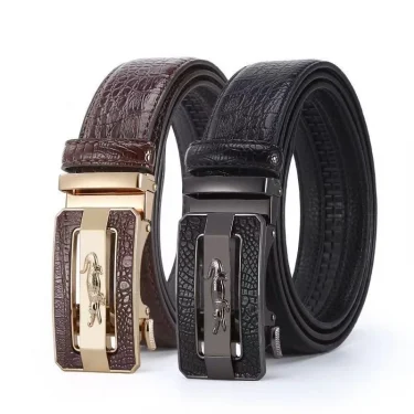 High quality genuine leather business top men belt trend alloy automatic buckle belt men and women universal jeans belt male 1