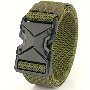 New Quick Release Plastic Buckle Sports Belt Breathable Men Belts Outdoor symmetrical buckle Pants Belt 1