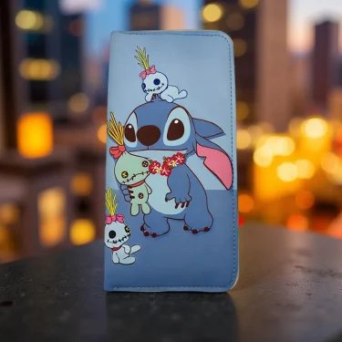 Stitch Multi-Card Long Wallet with Zipper Credit Card Wallet, ID Holder, Large Capacity for Coins & Cards, Durable Polyester 3