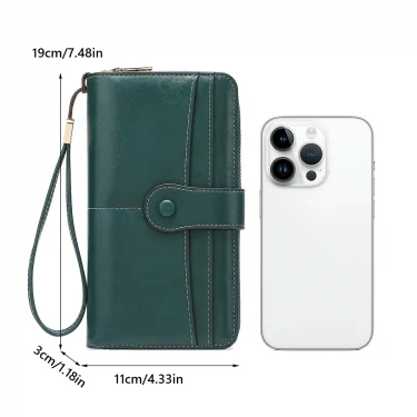 Vintage Large Capacity Women's Wallet RFID Anti-Theft Brushed Fabric Simple Fashion Multi-Card Long Handbag 6