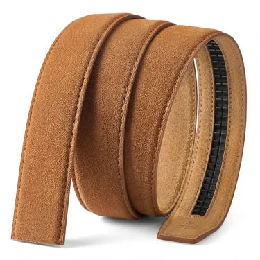 Men's Automatic Belt Replacement Belt, Suede Leather Belt, 3.5cm Genuine Leather Belt without Buckle For 3.8-4cm Buckle 1