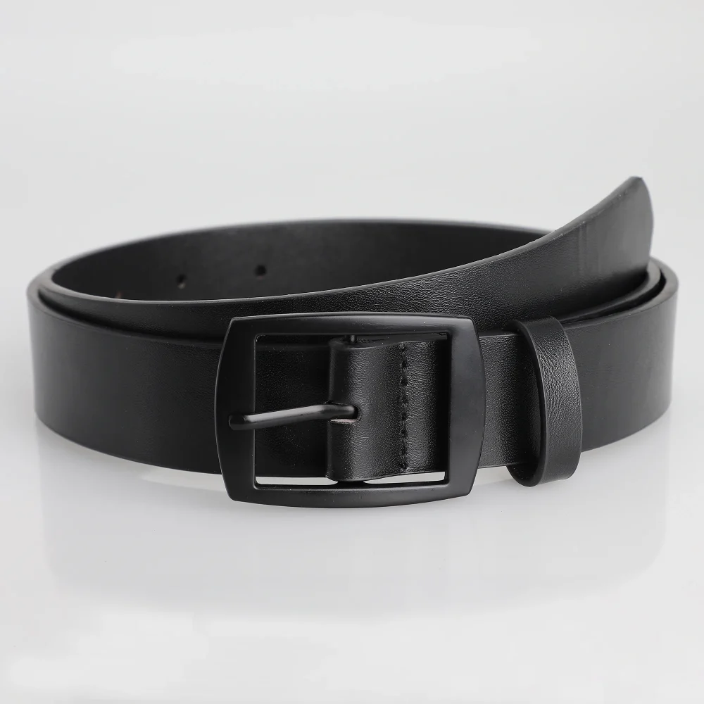 New Men's High-Quality PU Leather Belt Metal Pin Buckle Belt Leisure Business Waistband Fashionable Lady Accessory Designer Belt 4
